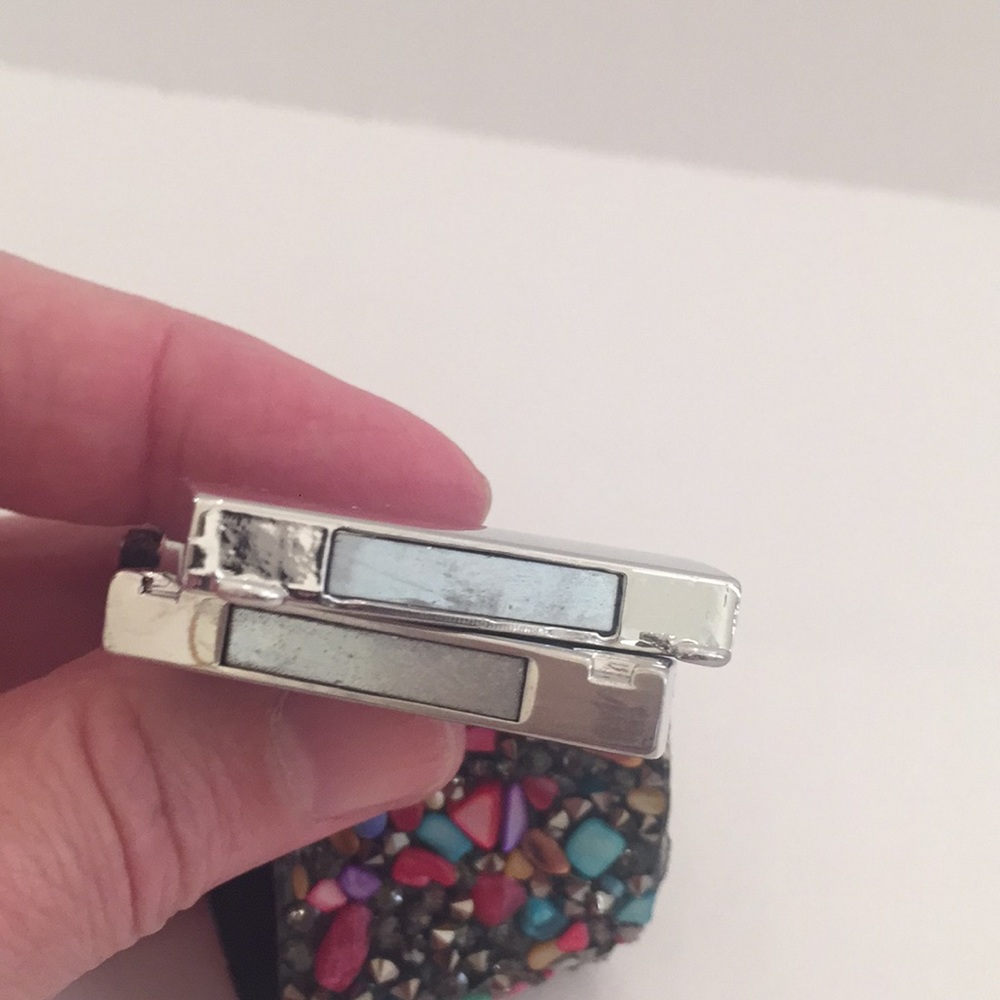 Fun Boho Multicolored Pebble Soft Cuff Bracelet - Picture 3 of 7
